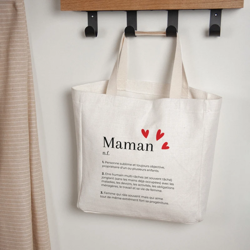 Tote bag Objets Anse en toile Définition Maman