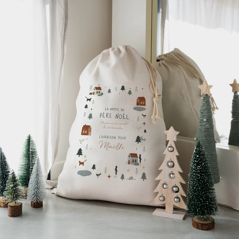 Sac de rangement Grand format Village de Noël
