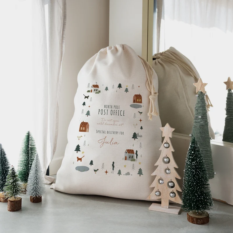 Sac de rangement Grand format Village de Noël