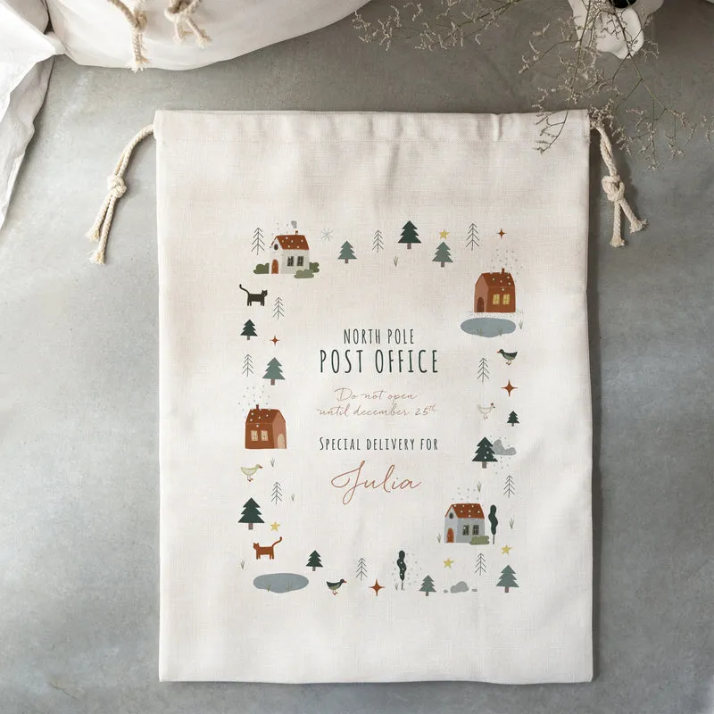 Sac de rangement Grand format Village de Noël