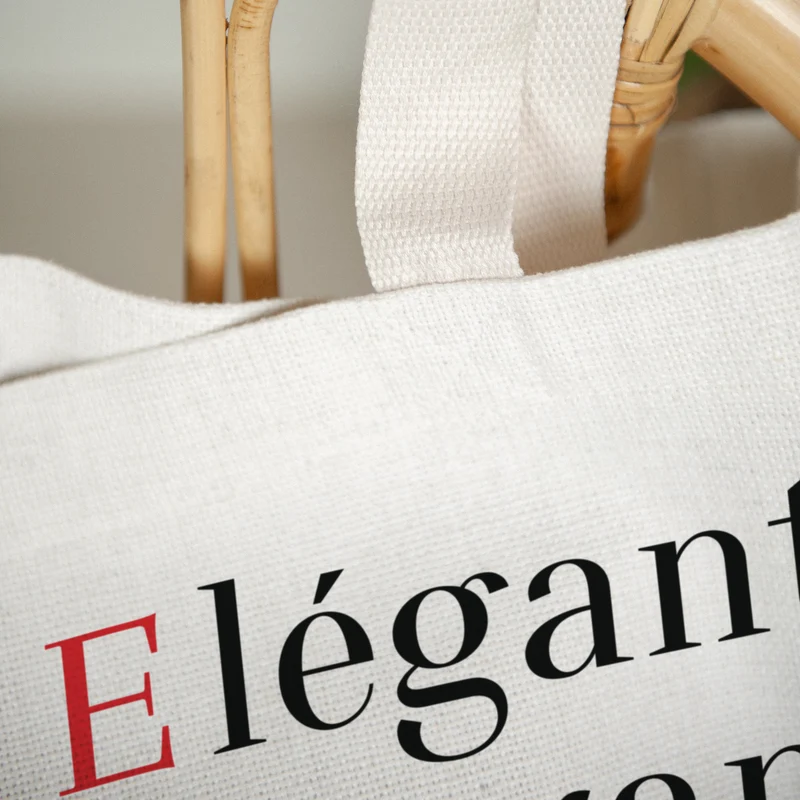 Tote bag Objets Anse en toile addicted to shopping
