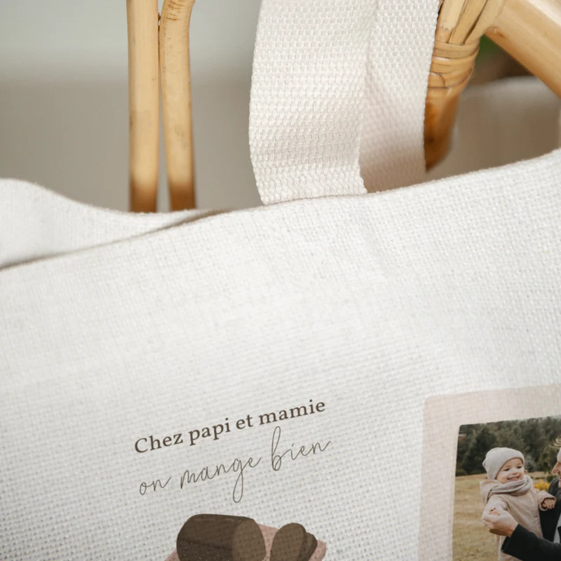 Tote bag Fin d'année Anse en toile Stickers noël