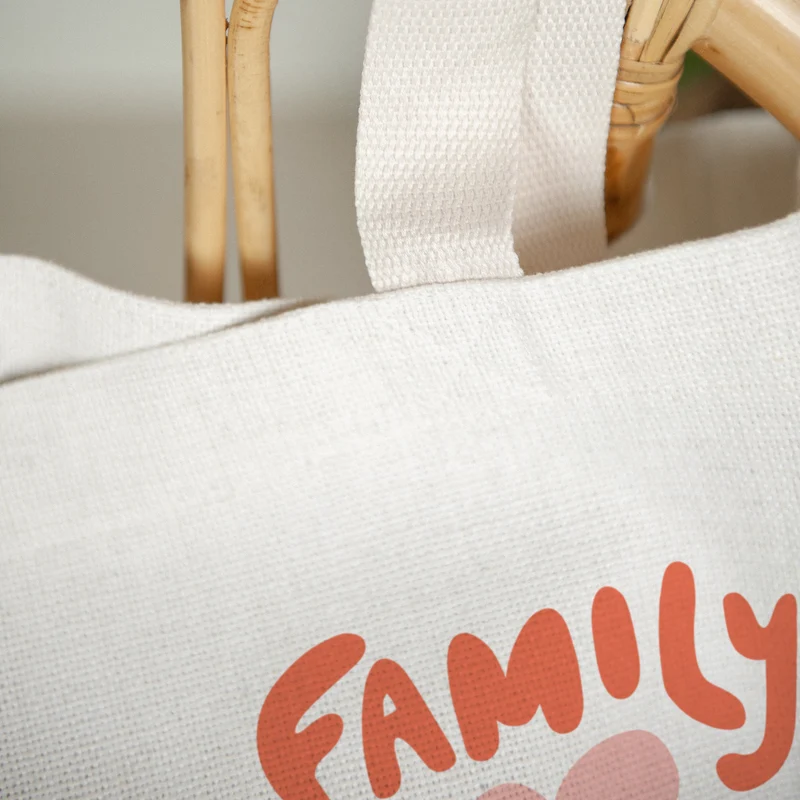 Tote bag Objets Anse en toile Family First Pop