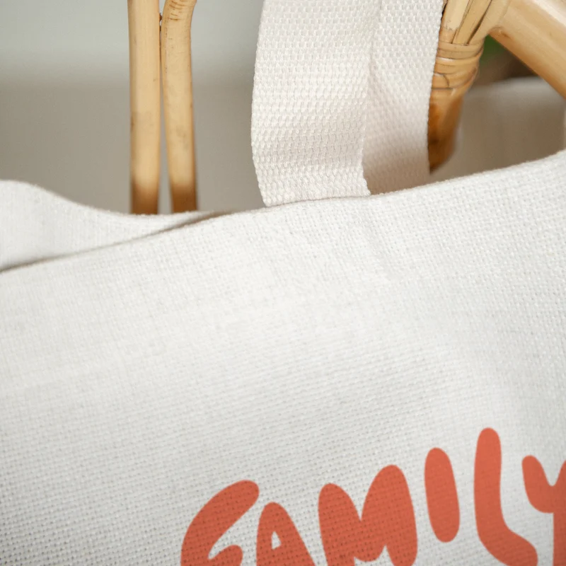 Tote bag Objets Anse en toile Family First Pop