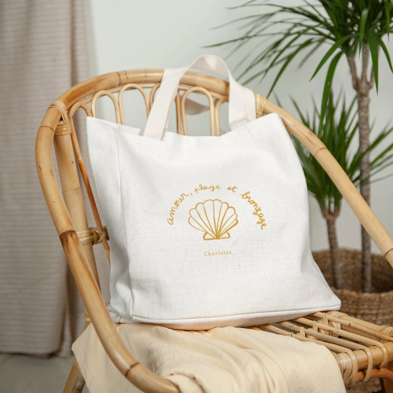 Tote bag Objets Anse en toile Amour, plage & bronzage