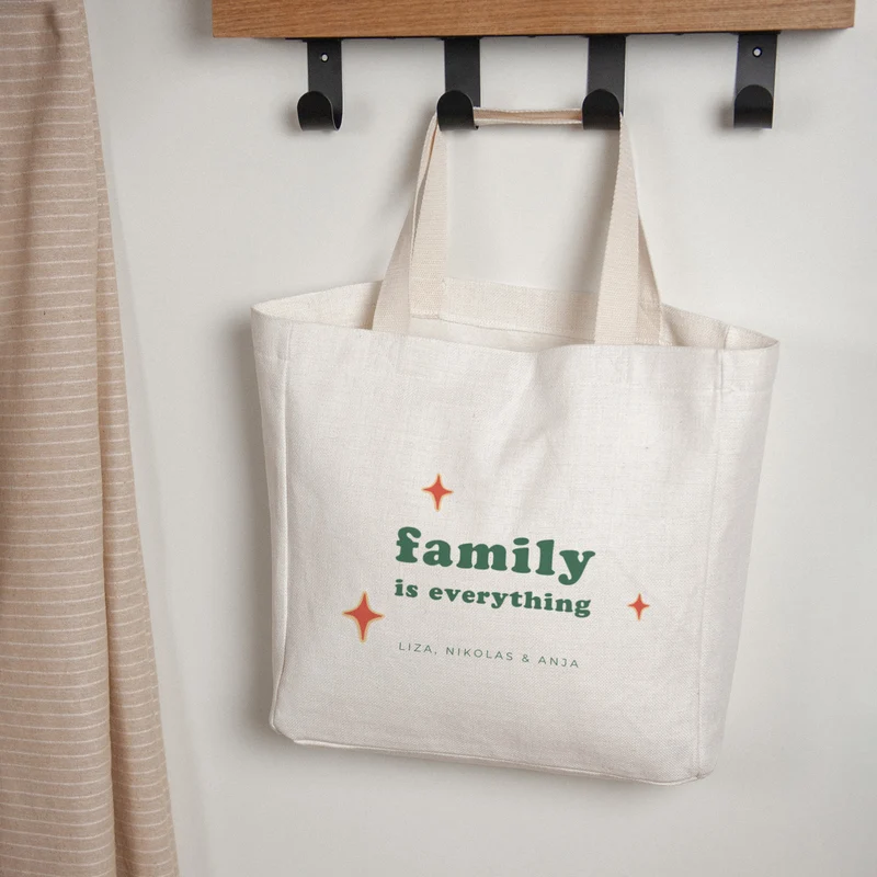 Tote bag Objets Anse en toile Family is everything