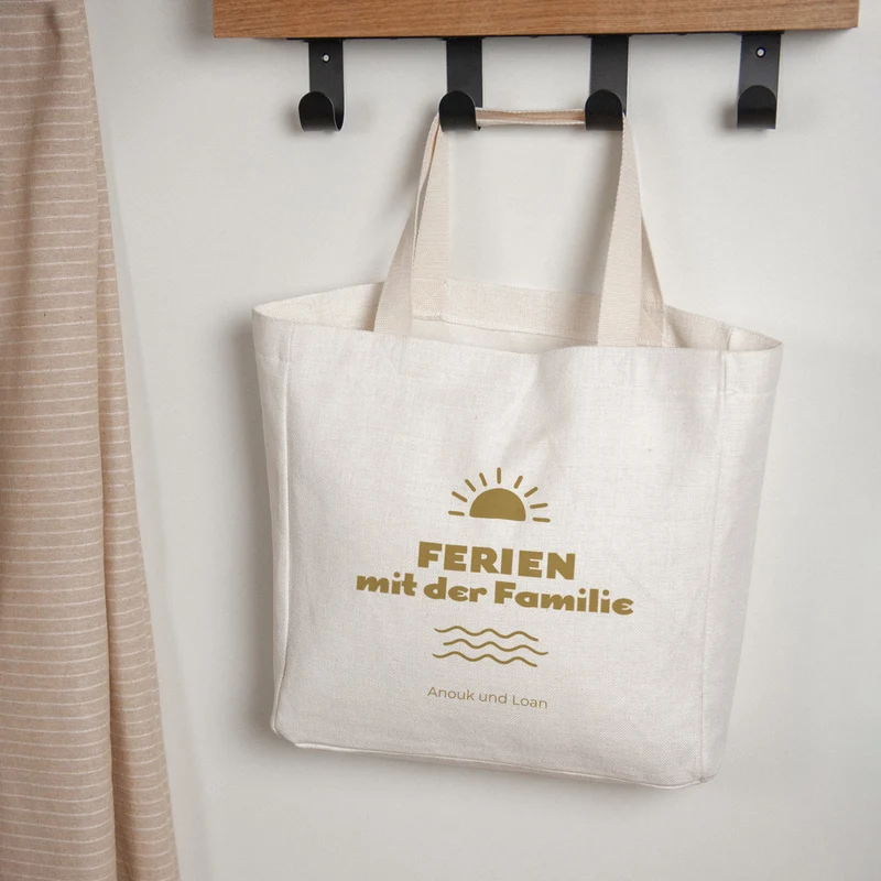 Tote bag Objets Anse en toile Vacances en famille