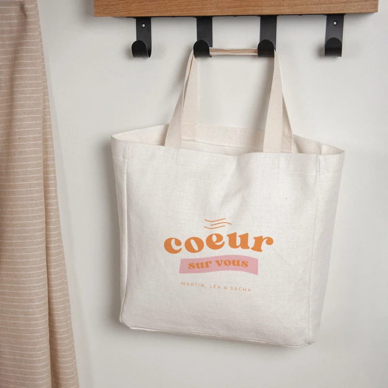 Tote bag Objets Anse en toile Cœur sur vous