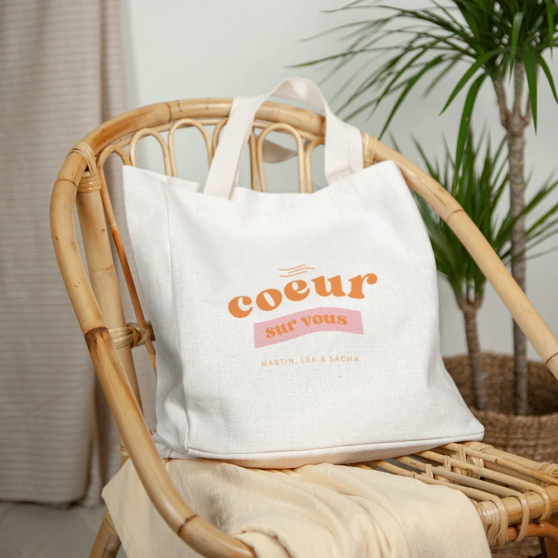 Tote bag Objets Anse en toile Cœur sur vous