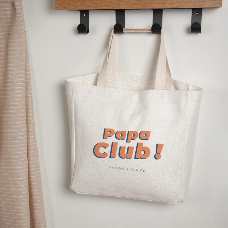 Tote bag Objets Anse en toile PAPA CLUB