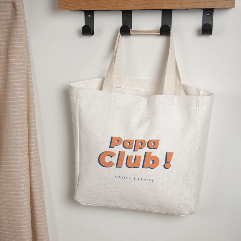 Tote bag Objets Anse en toile PAPA CLUB