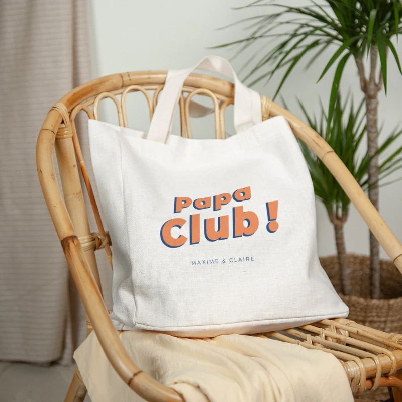 Tote bag Objets Anse en toile PAPA CLUB