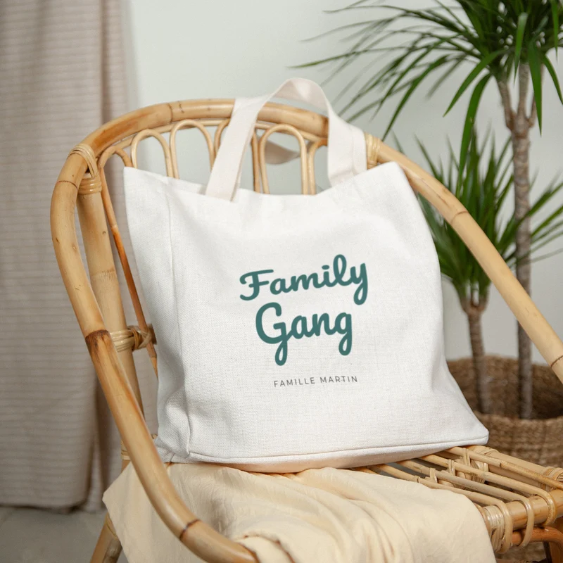 Tote bag Objets Anse en toile Family Gang