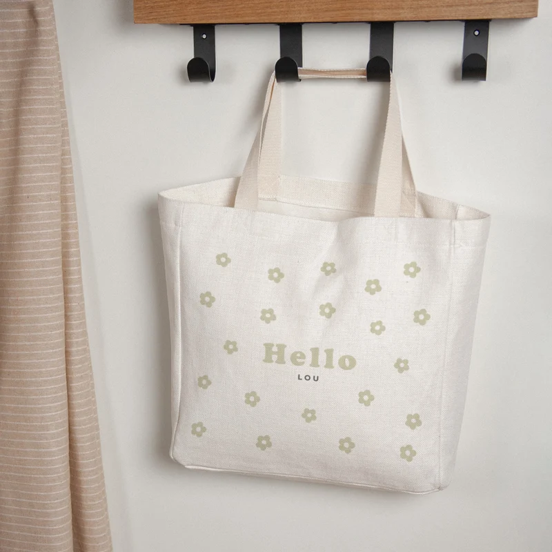 Tote bag Objets Anse en toile Motif fleur
