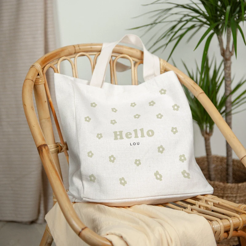 Tote bag Objets Anse en toile Motif fleur