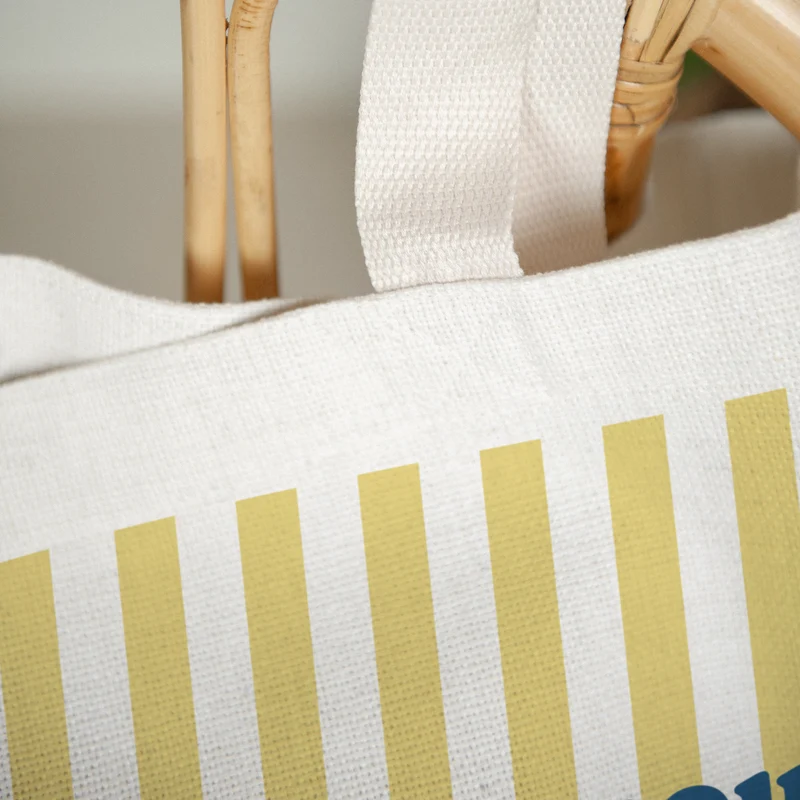 Tote bag Objets Anse en toile L'amour à la plage jaune