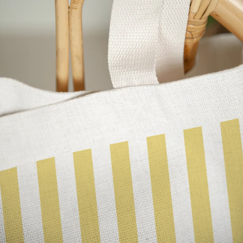 Tote bag Objets Anse en toile L'amour à la plage jaune