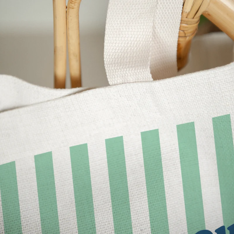 Tote bag Objets Anse en toile L'amour à la plage vert
