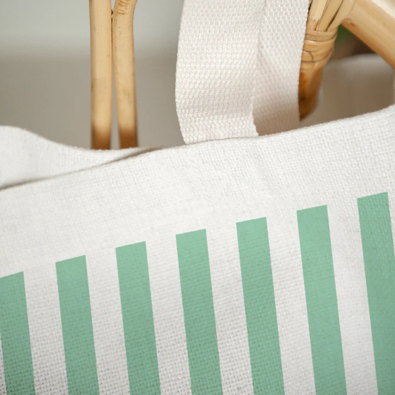 Tote bag Objets Anse en toile L'amour à la plage vert
