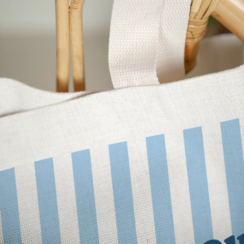 Tote bag Objets Anse en toile L'amour à la plage bleu