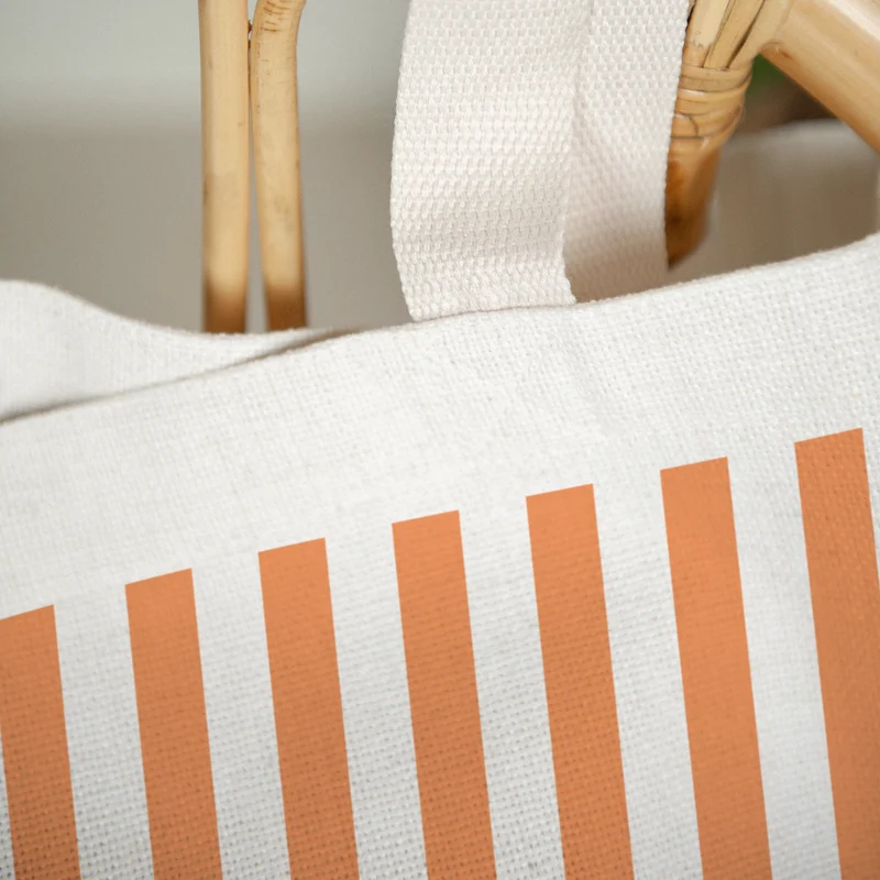 Tote bag Objets Anse en toile L'amour à la plage orange