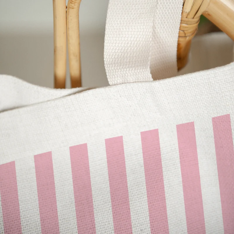 Tote bag Objets Anse en toile L'amour à la plage rose