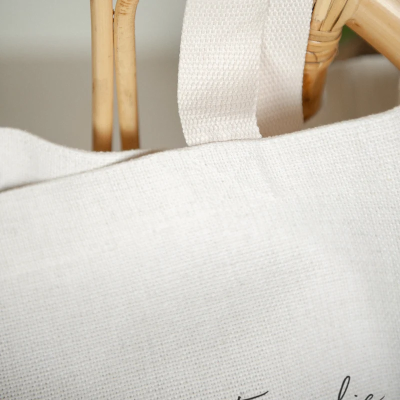 Tote bag Naissance Anse en toile Petits pas au bord de l'eau