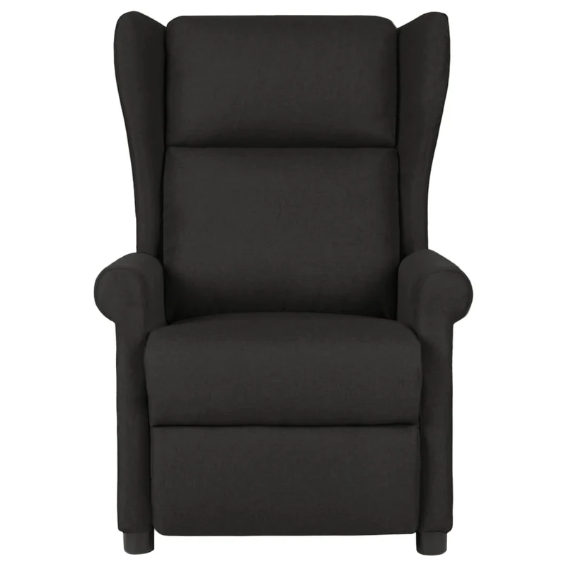 Fauteuil relax TV rembourrage confortable en tissu noir DEC028106