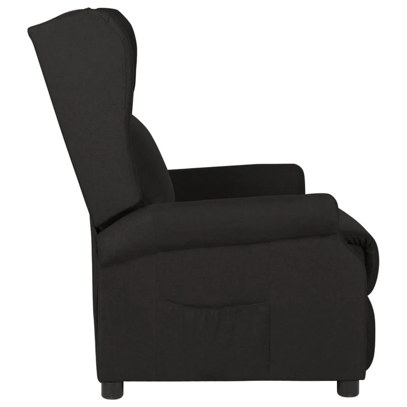 Fauteuil relax TV rembourrage confortable en tissu noir DEC028106