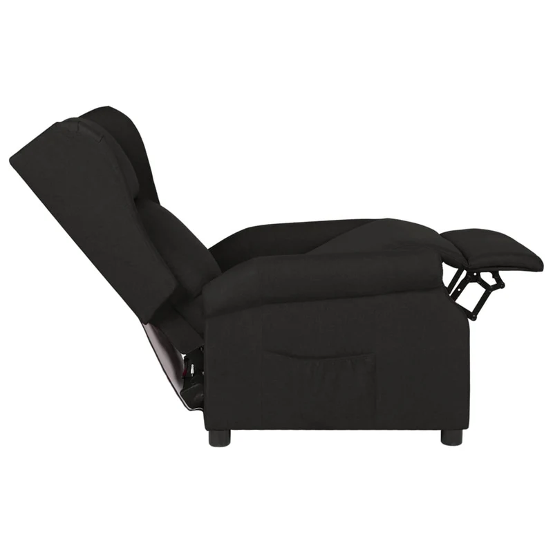 Fauteuil relax TV rembourrage confortable en tissu noir DEC028106