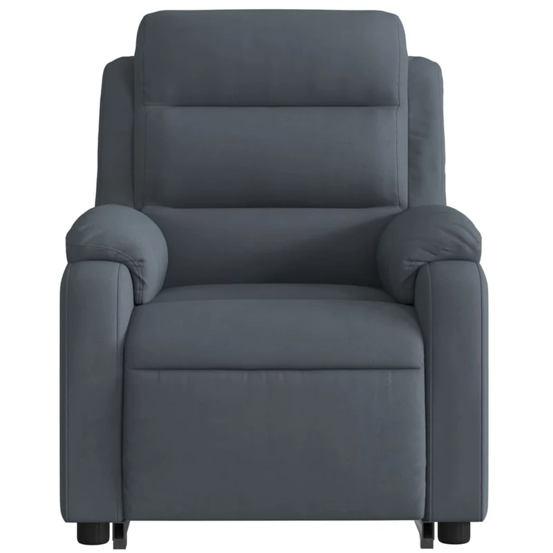 Fauteuil relax TV rembourrage confortable fonction de levage électrique en velours gris foncé DEC027966