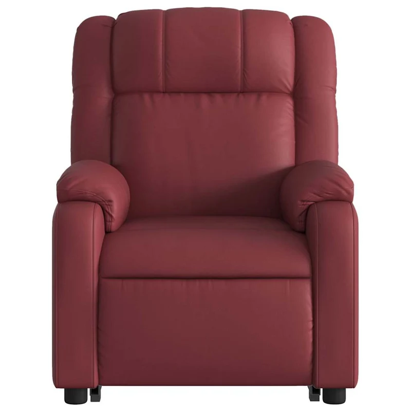 Fauteuil de relaxation fonction massage et inclinable levage électrique en PVC rouge bordeaux DEC027838
