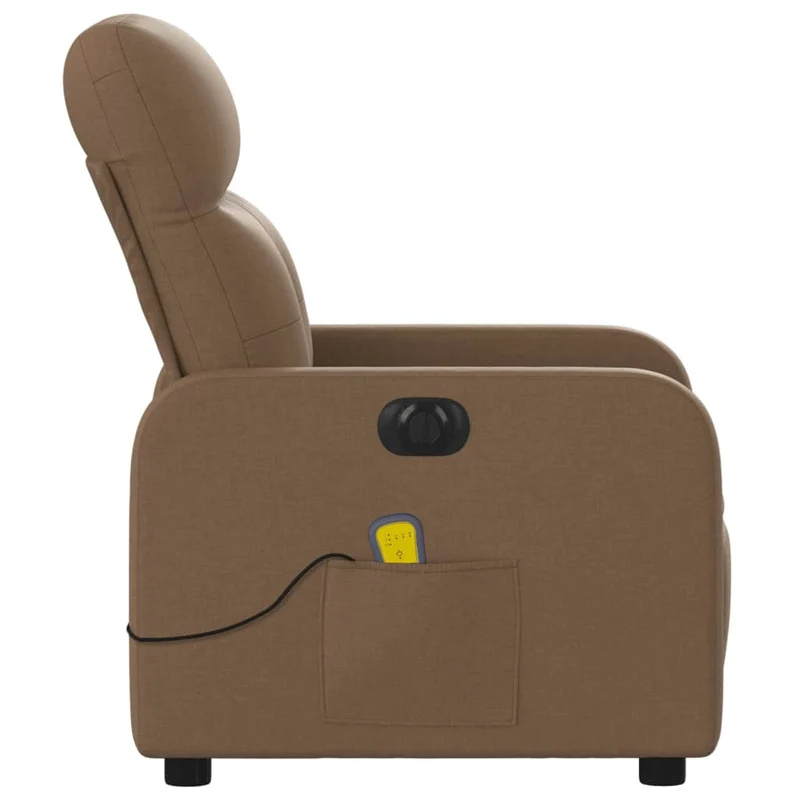 Fauteuil de relaxation fonction massage et inclinable en tissu marron tissu DEC027786