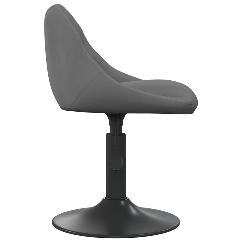 Lot de 4 chaises de salle à manger siège pivotant hauteur réglable en velours gris foncé et acier noir DEC025363