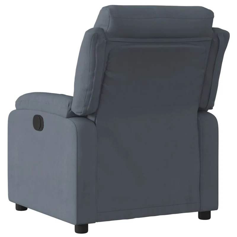 Fauteuil relax TV fonction d'inclinaison électrique très confortable en velours gris foncé DEC028371