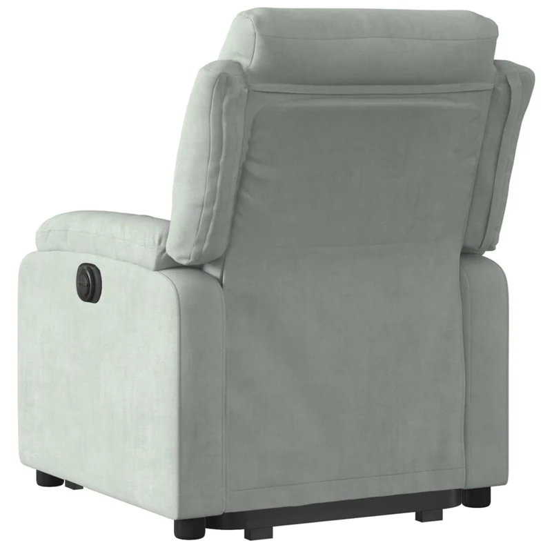 Fauteuil relax TV fonction de levage électrique très confortable en velours gris clair DEC028334