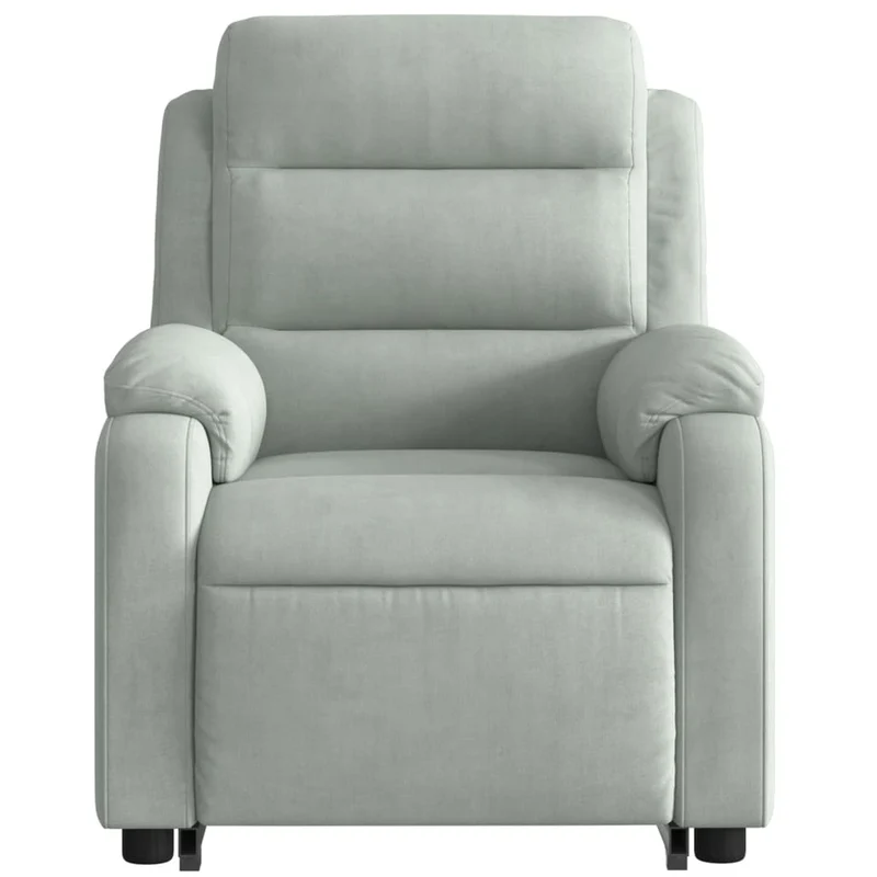 Fauteuil relax TV fonction de levage électrique très confortable en velours gris clair DEC028334