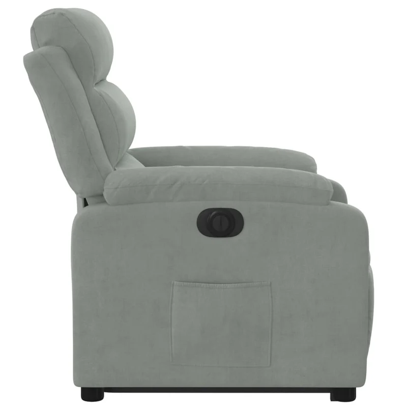 Fauteuil relax TV fonction de levage électrique très confortable en velours gris clair DEC028334