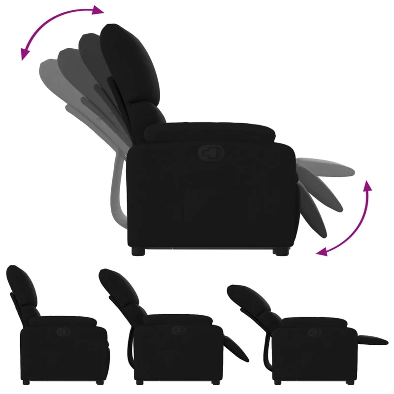 Fauteuil relax TV rembourrage confortable fonction de levage électrique en tissu noir DEC028103