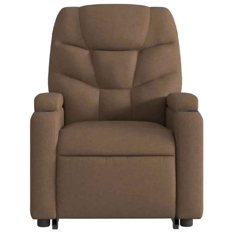 Fauteuil relax TV rembourrage confortable fonction de levage électrique en tissu marron DEC028057
