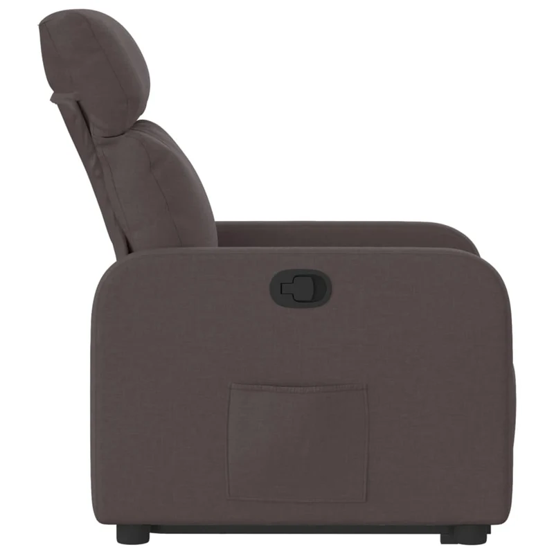 Fauteuil relax TV rembourrage confortable fonction de levage électrique en tissu marron foncé DEC028006