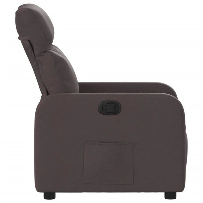 Fauteuil relax TV rembourrage confortable fonction d'inclinaison manuelle en tissu marron foncé DEC028005