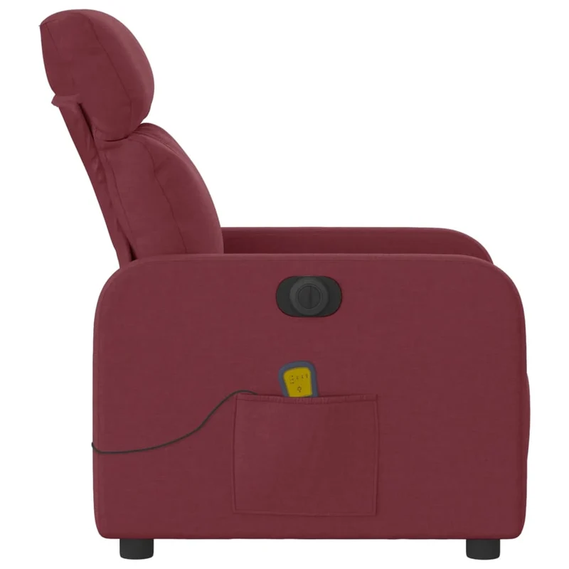 Fauteuil de relaxation TV fonction d'inclinaison électrique en tissu rouge bordeaux DEC027256