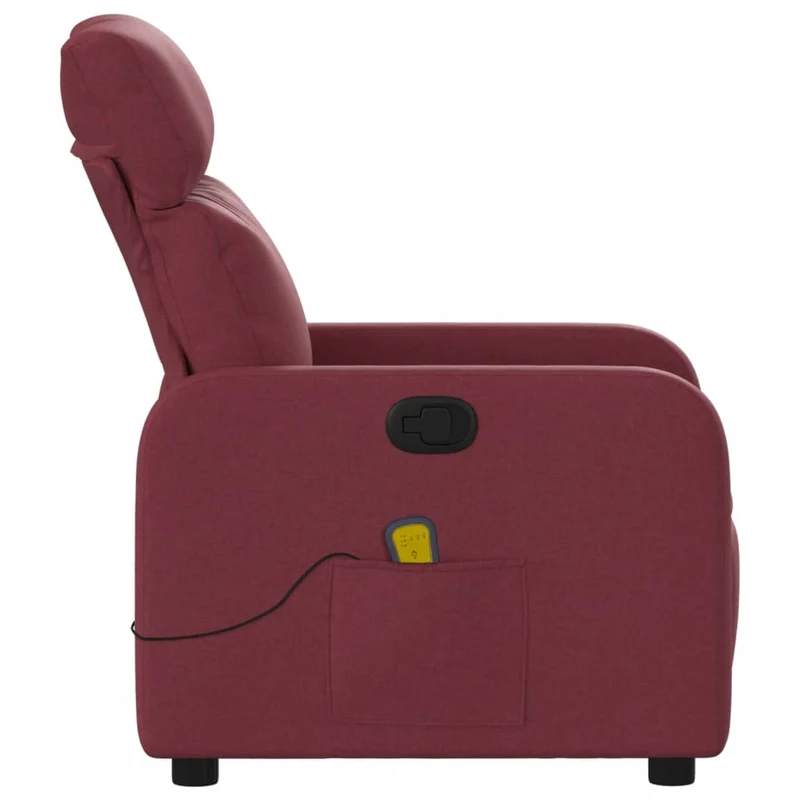 Fauteuil de relaxation TV fonction massage inclinable en tissu rouge bordeaux DEC027094