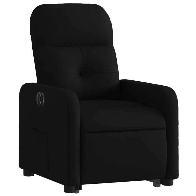 Fauteuil relax TV fonction de levage électrique très confortable en tissu noir DEC028489