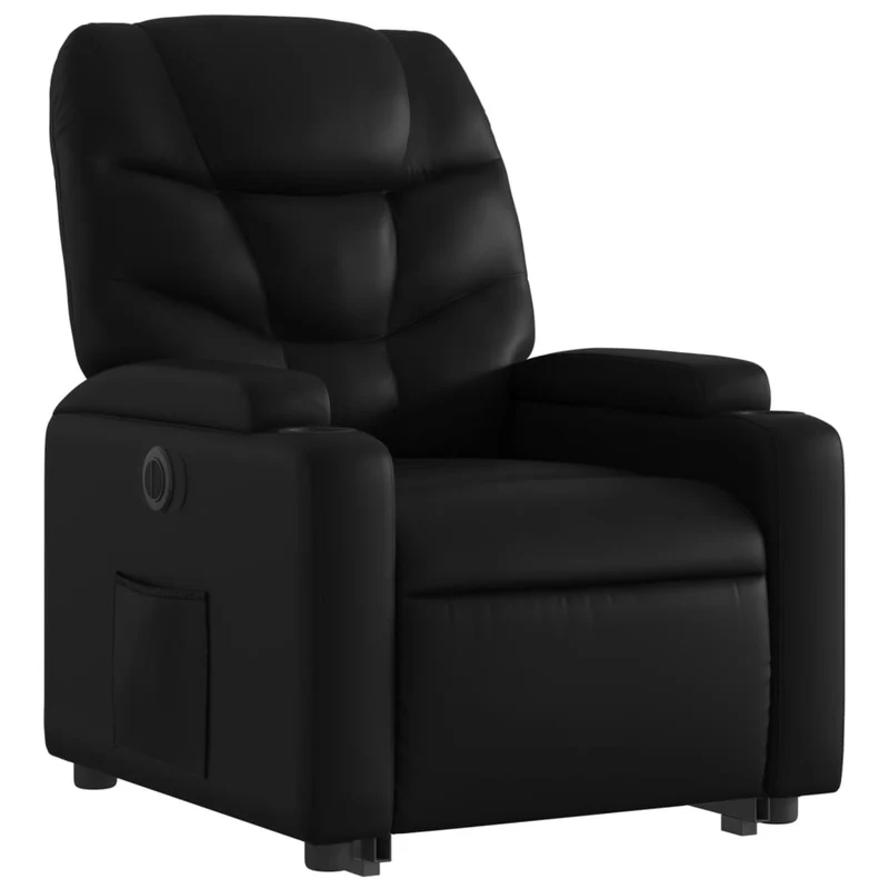Fauteuil relax TV fonction de levage électrique très confortable en PVC noir DEC028463