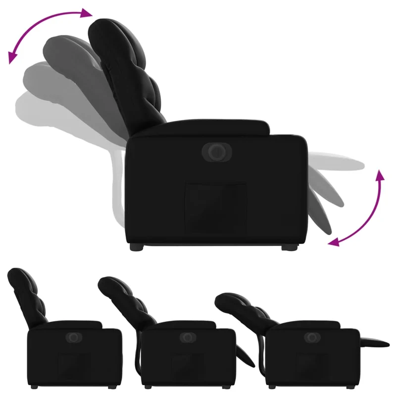 Fauteuil relax TV fonction de levage électrique très confortable en PVC noir DEC028463