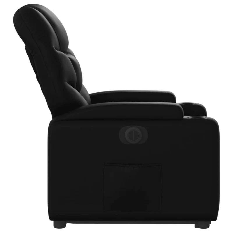 Fauteuil relax TV fonction de levage électrique très confortable en PVC noir DEC028463