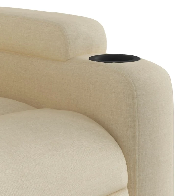 Fauteuil relax TV fonction d'inclinaison électrique très confortable en tissu crème DEC028274