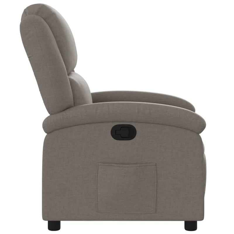 Fauteuil relax TV rembourrage confortable fonction d'inclinaison manuelle en tissu taupe DEC028182